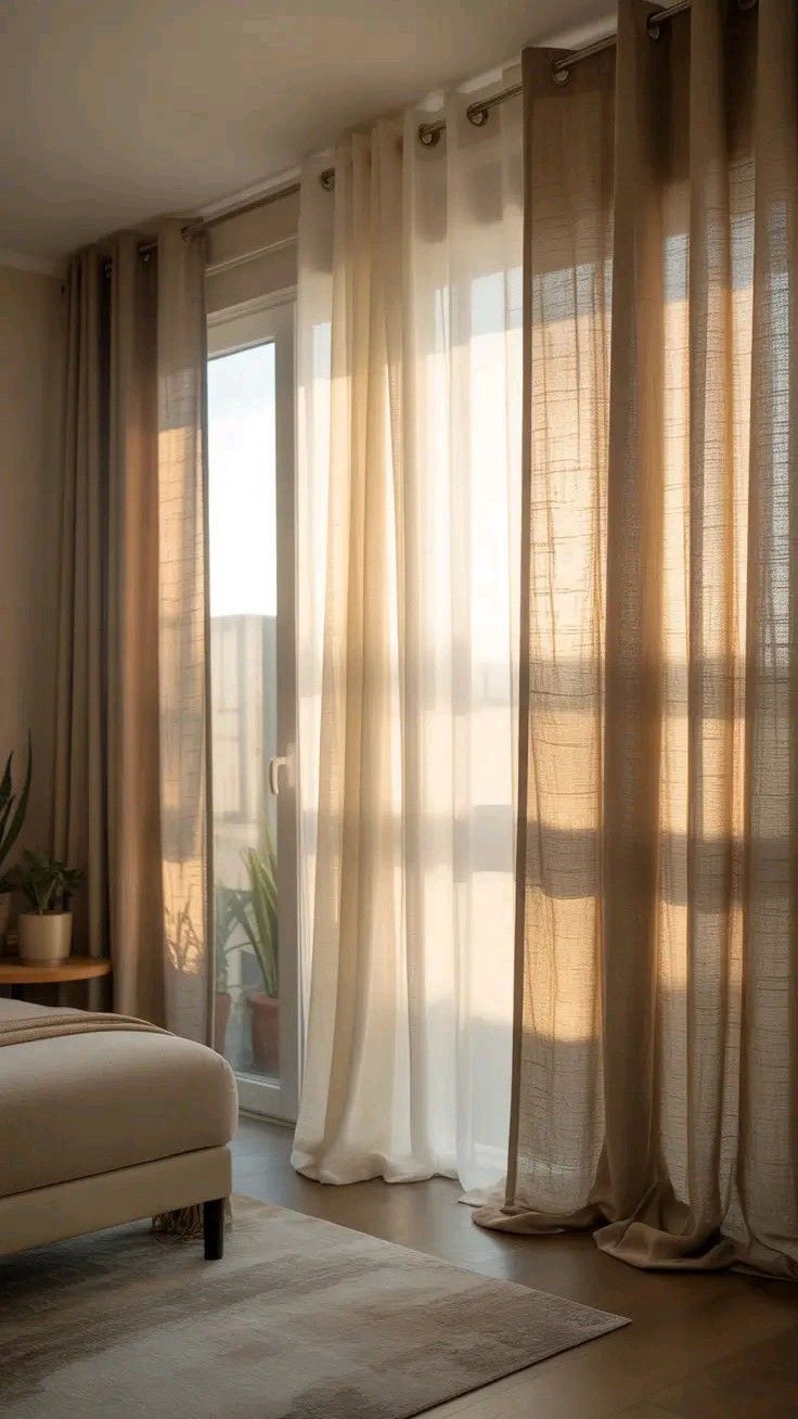 Imagem decorativa de ambiente para Cortina de Tecido.
